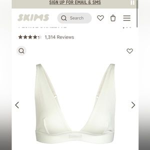 Cotton Rib Plunge Bralette by Skims